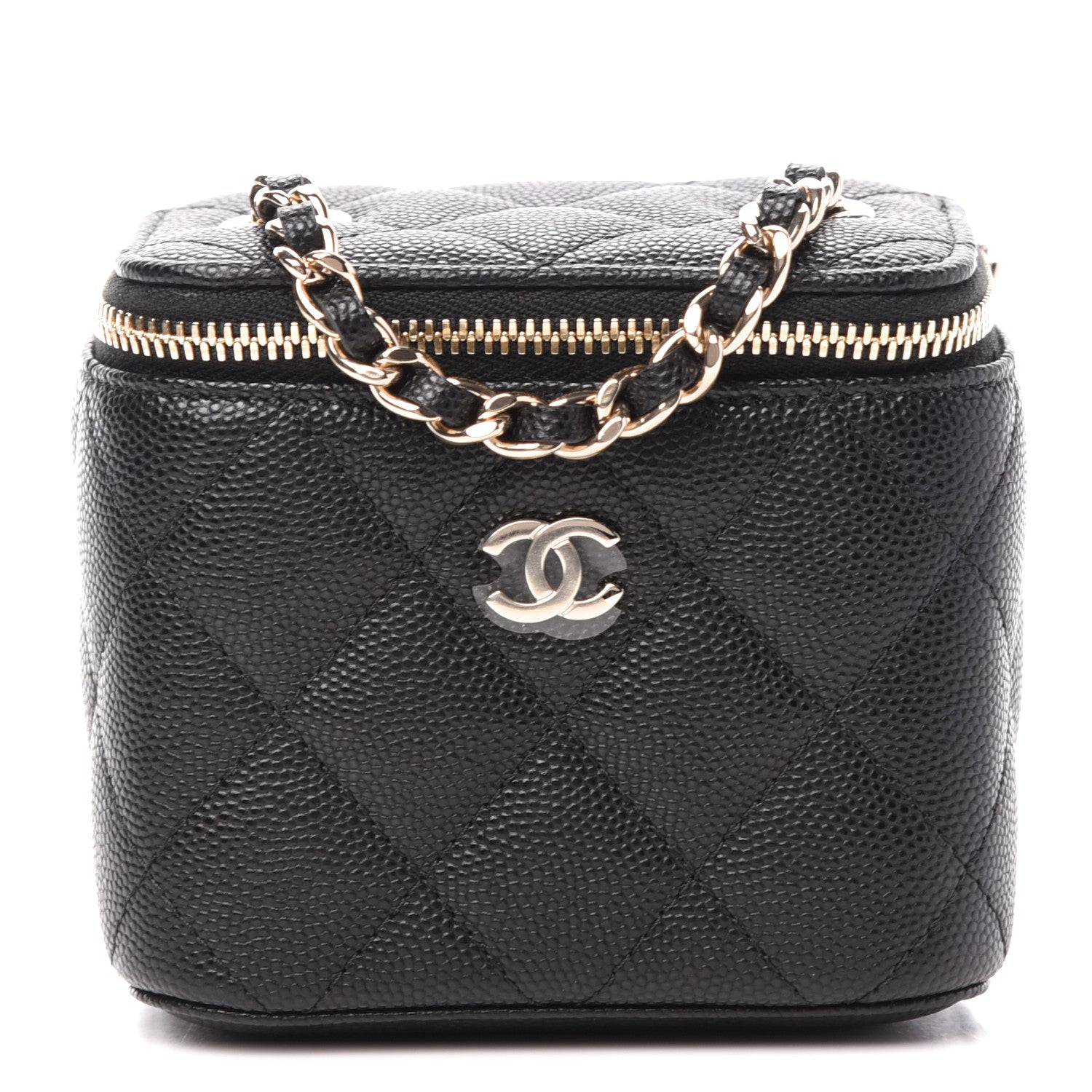 Chanel Caviar Quilted Mini Vanity Case With Chain Black 1 of 11
