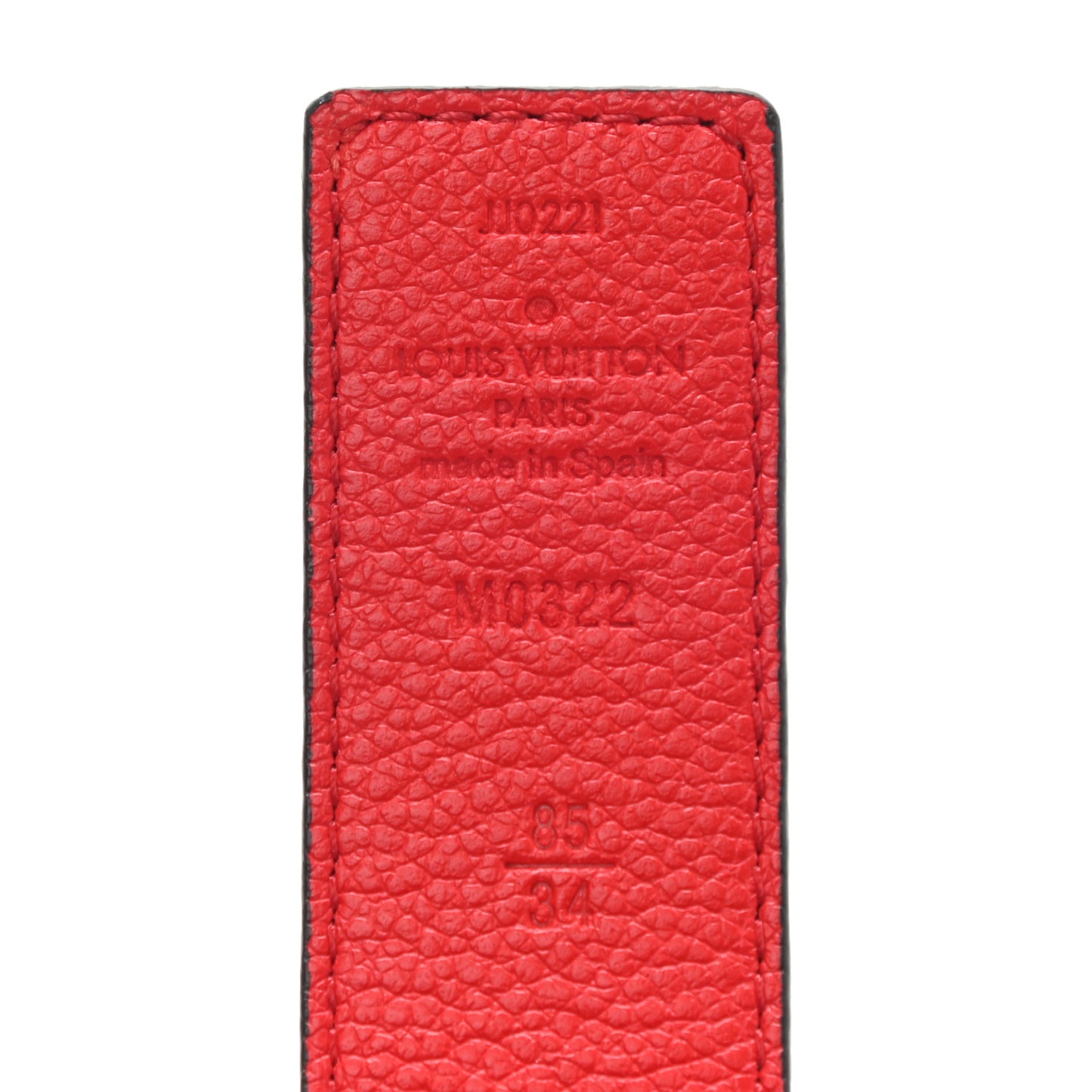 Monogram 30mm LV Initiales Reversible Belt 85 34 Coquelicot