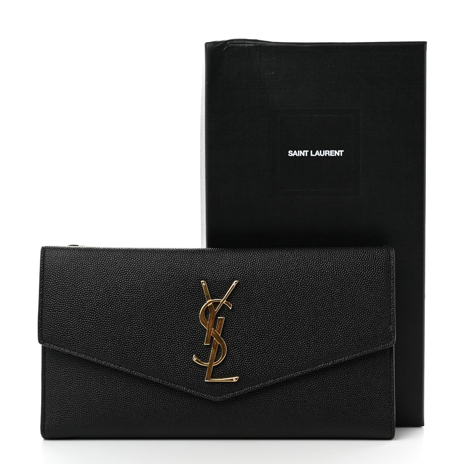 Saint Laurent Grain De Poudre Monogram Uptown Wallet Black 11 of 11