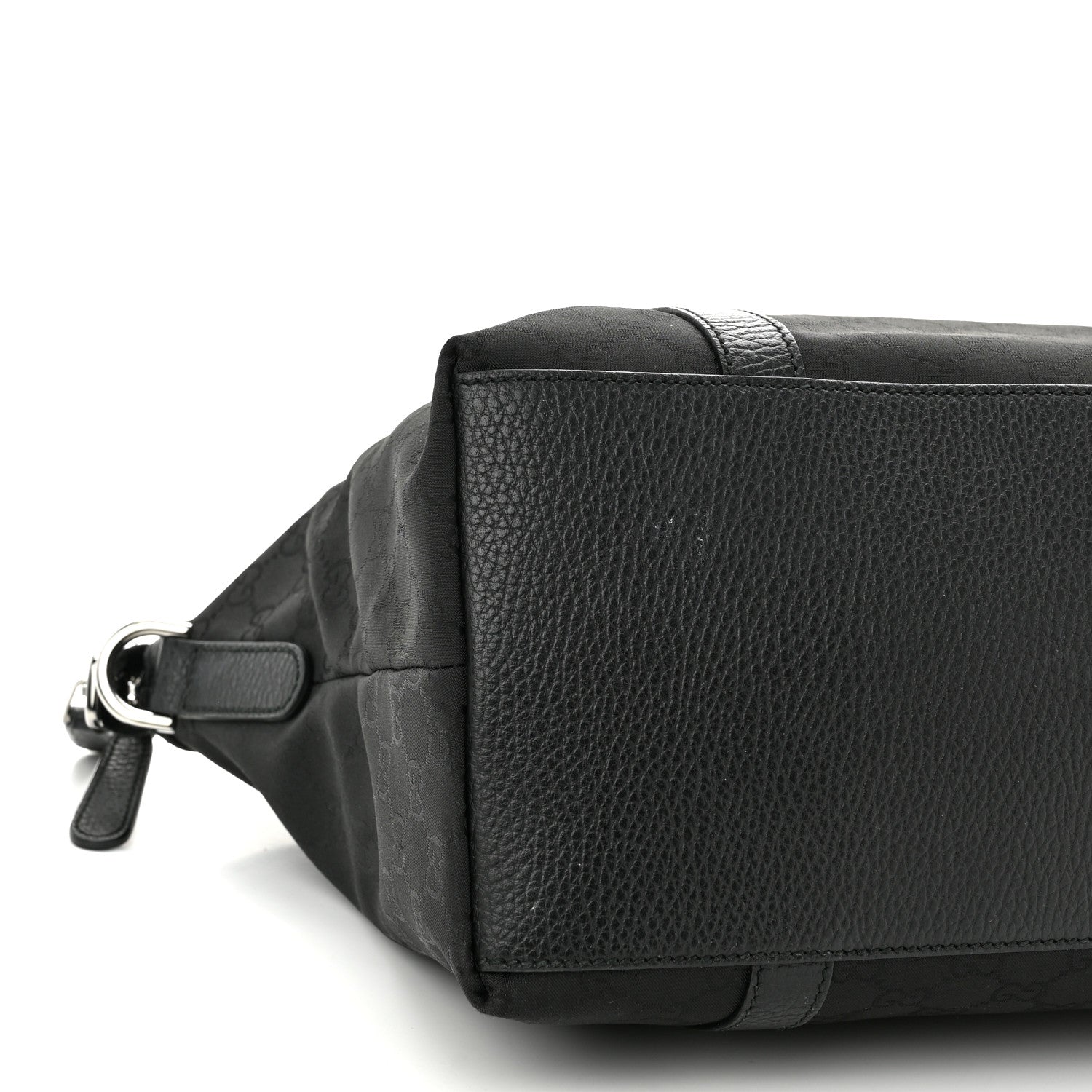 Gucci Nylon Monogram Medium GG Charm Dome Satchel Black 9 of 12