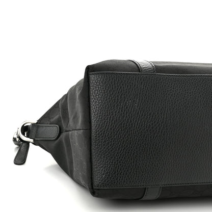 Gucci Nylon Monogram Medium GG Charm Dome Satchel Black 9 of 12