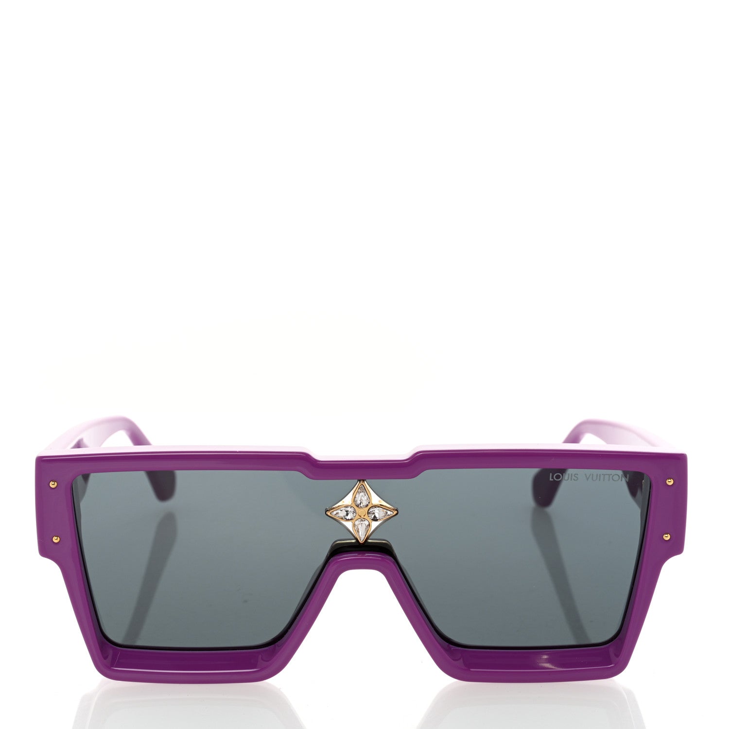Louis Vuitton Acetate Swarovski Crystal Cyclone Sunglasses Z1641W Purple 2 of 7