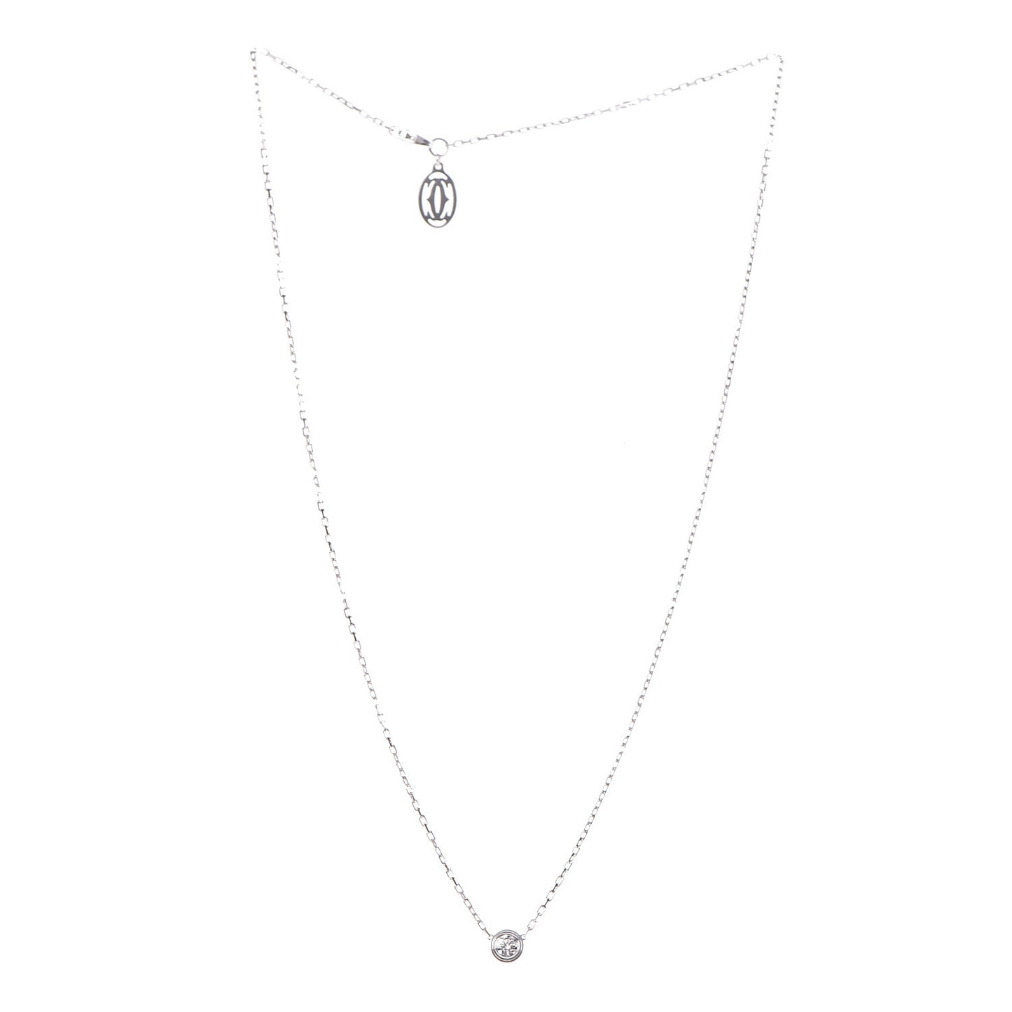 18K White Gold Diamond LM D'Amour Pendant Necklace