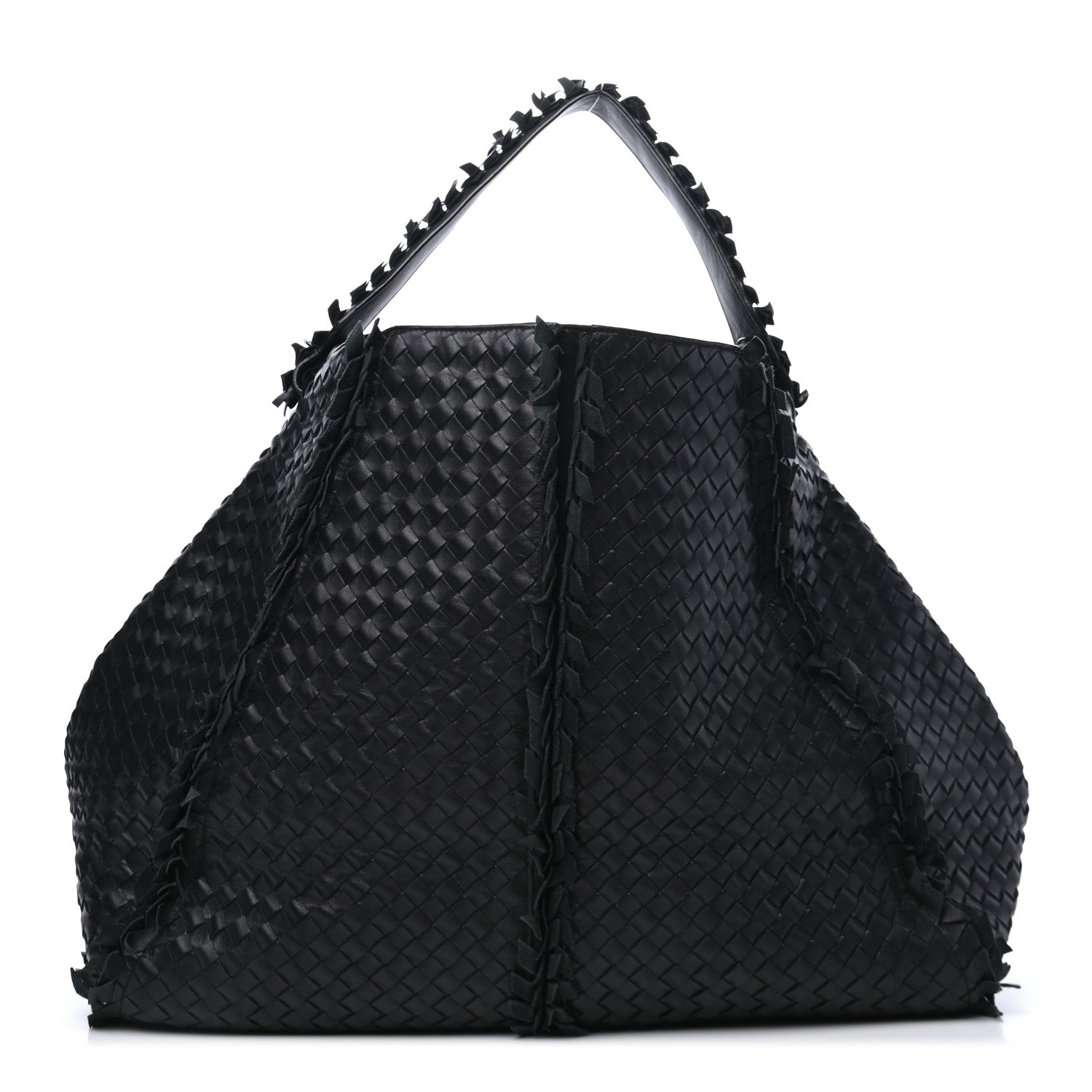 Bottega Veneta Nappa Intrecciato Large Franges Shoulder Bag Black 1 of 6