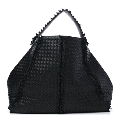 Bottega Veneta Nappa Intrecciato Large Franges Shoulder Bag Black 1 of 6