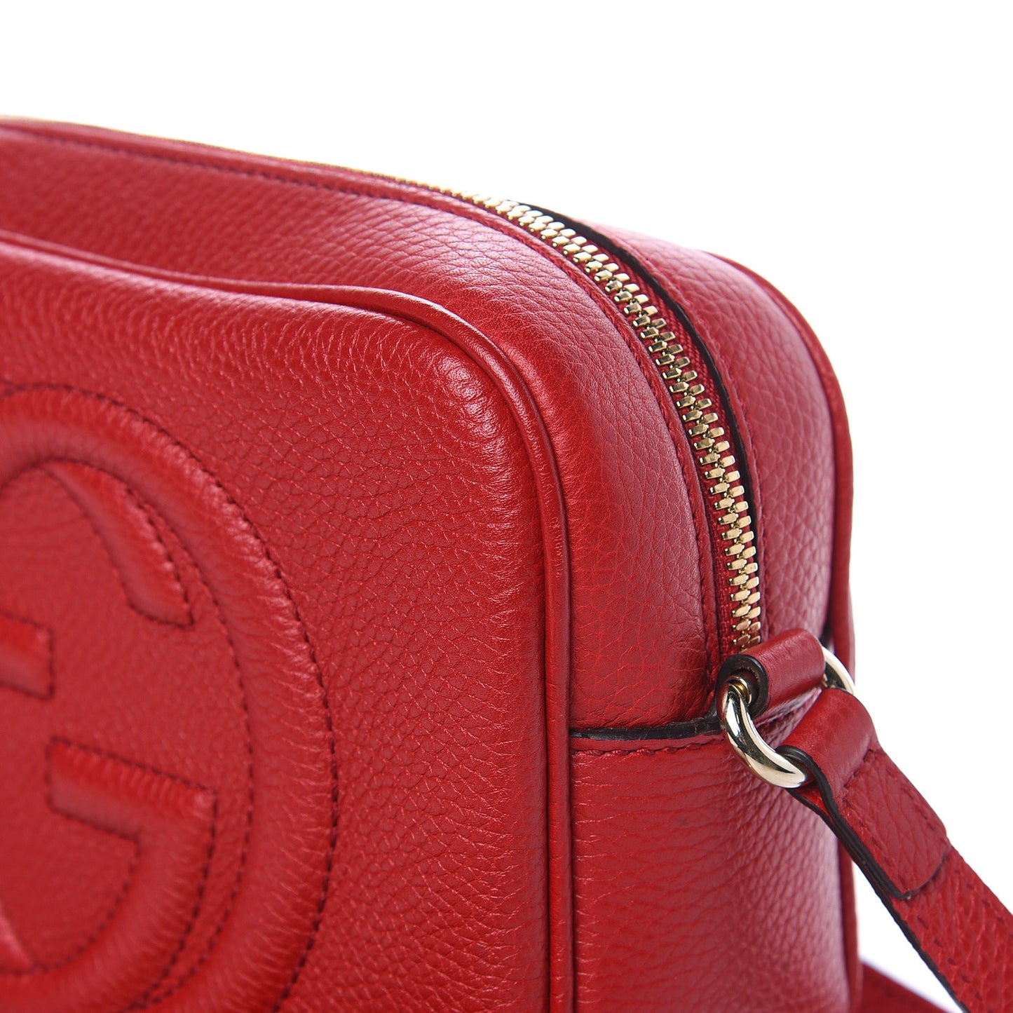 Pebbled Calfskin Small Soho Disco Bag Tabasco Red