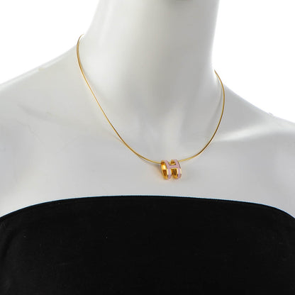 Hermes Lacquered Rose Gold Pop H Pendant Necklace Rose Dragee 2 of 5