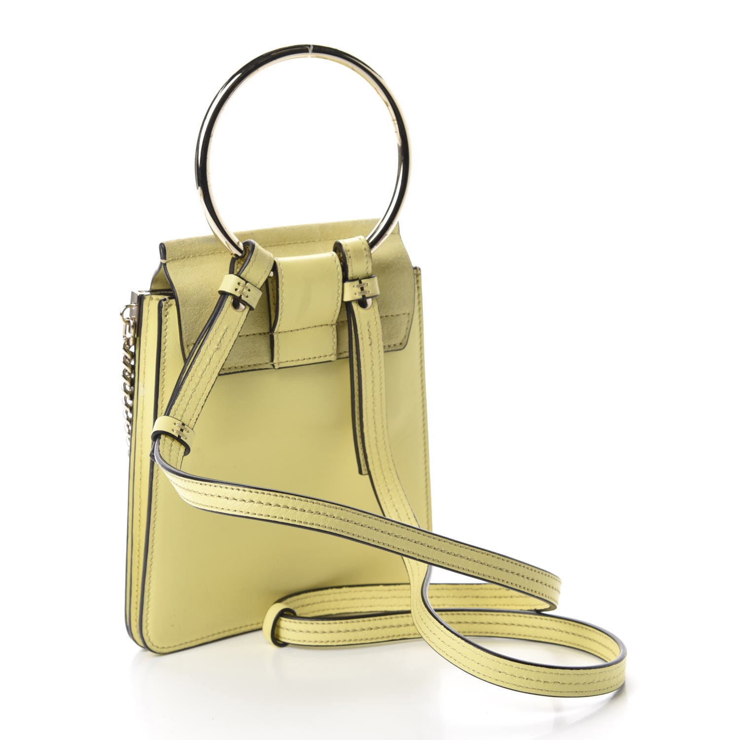 Chloe Suede Calfskin Mini Faye Bracelet Bag Lemonade 4 of 12
