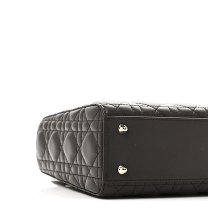 Christian Dior Lambskin Cannage Small My ABCDior Lady Dior Dark Brown 9 of 10