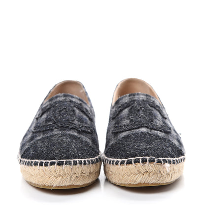 Chanel Flannel CC Espadrilles 40 Black Grey 2 of 10