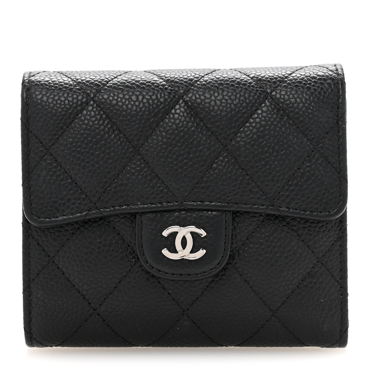 Chanel Caviar Quilted Compact Flap Wallet Black 1 of 11