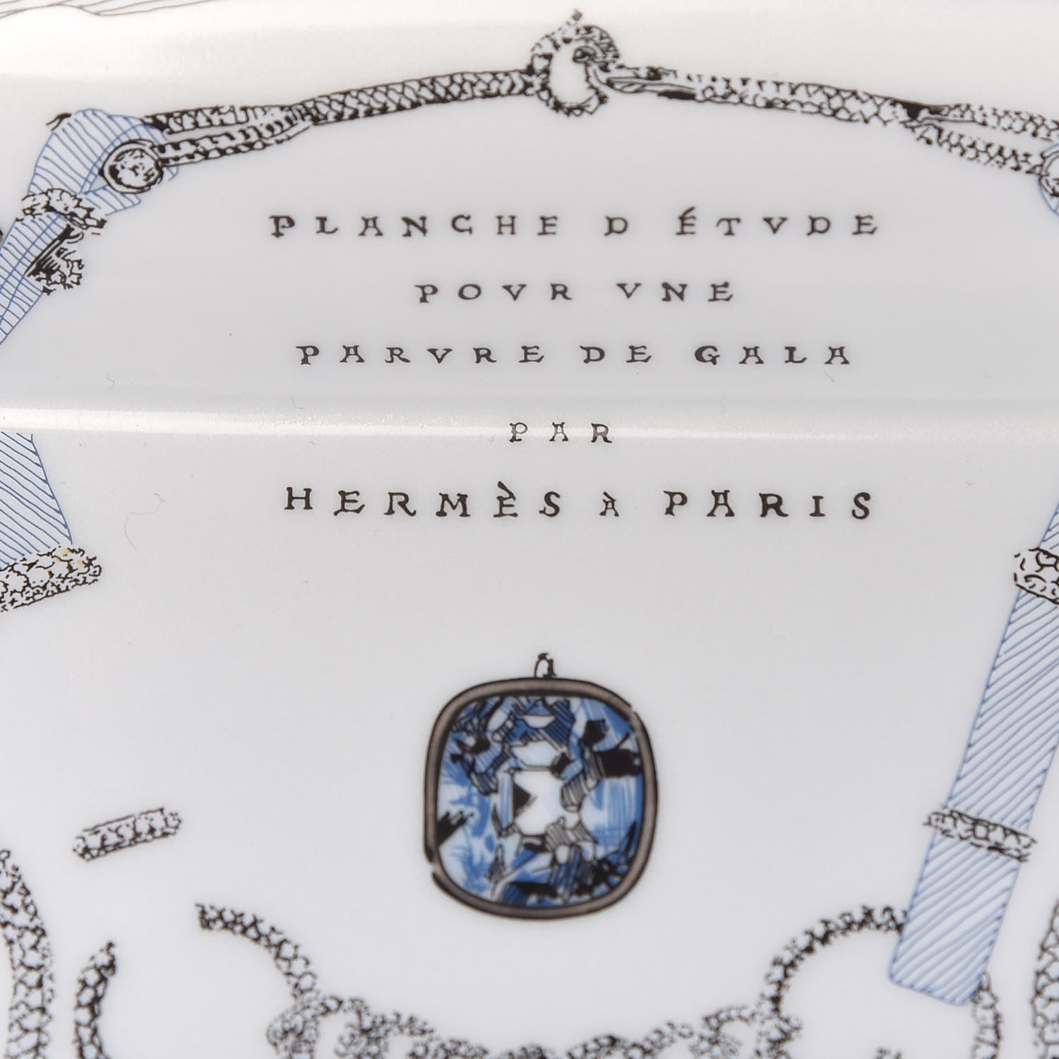 Hermes Porcelain Etude Pour Une Parure De Gala Change Tray 5 of 7