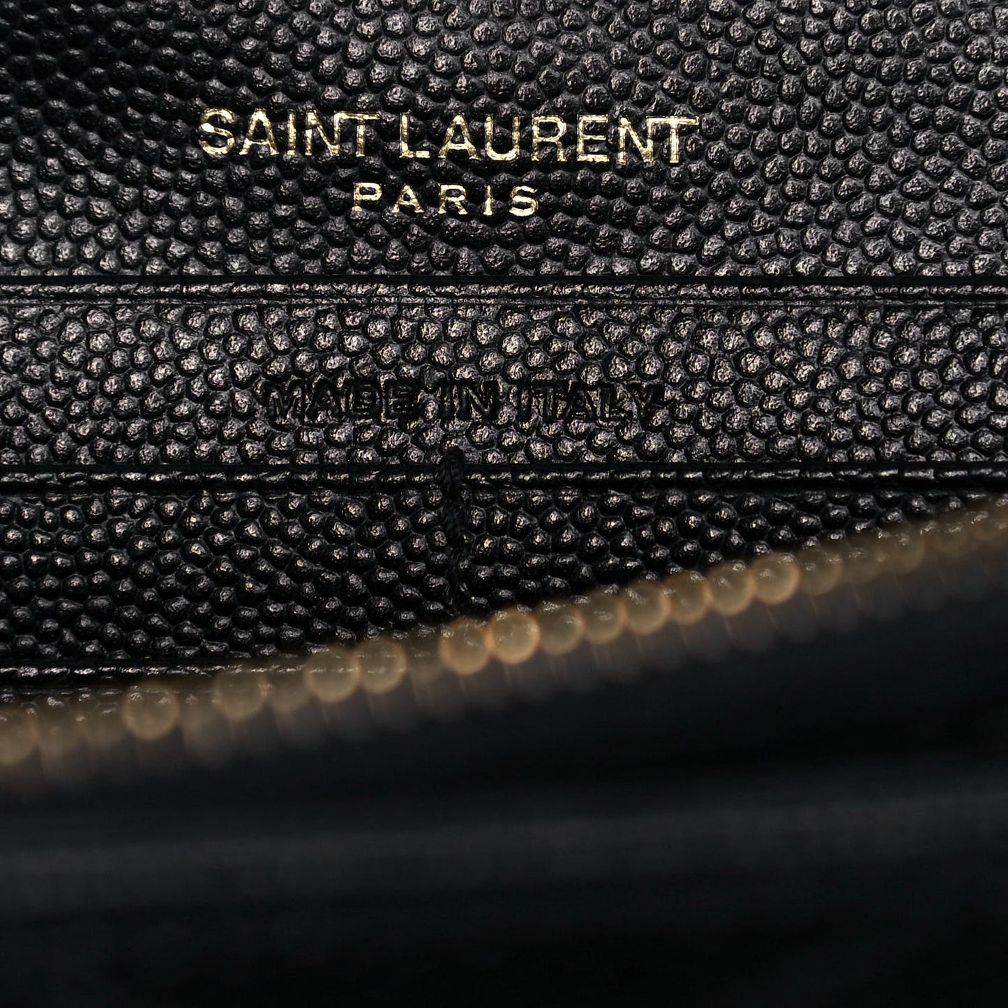 Grain De Poudre Matelasse Chevron Monogram Chain Wallet Black