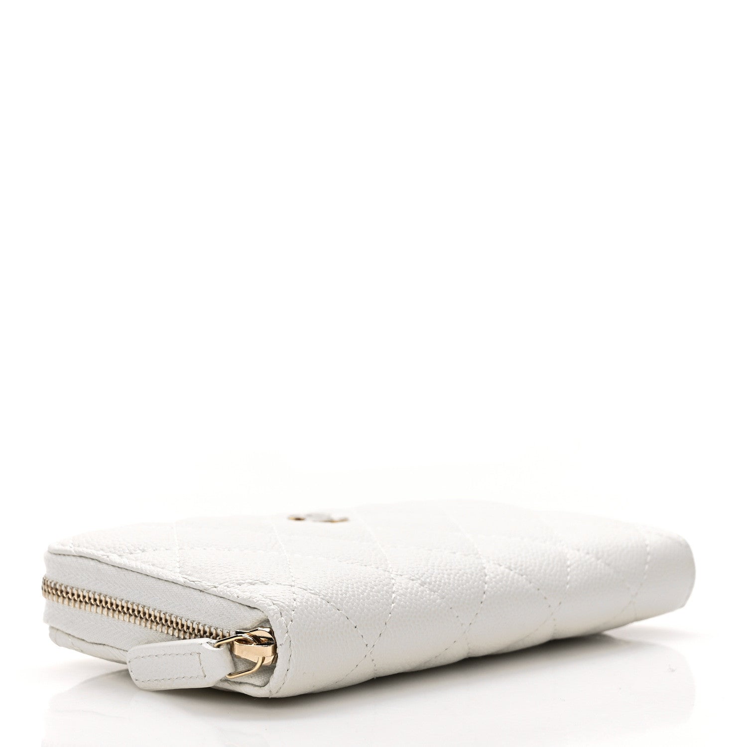 Chanel Caviar Quilted Medium Zip Around Wallet White 3 of 10