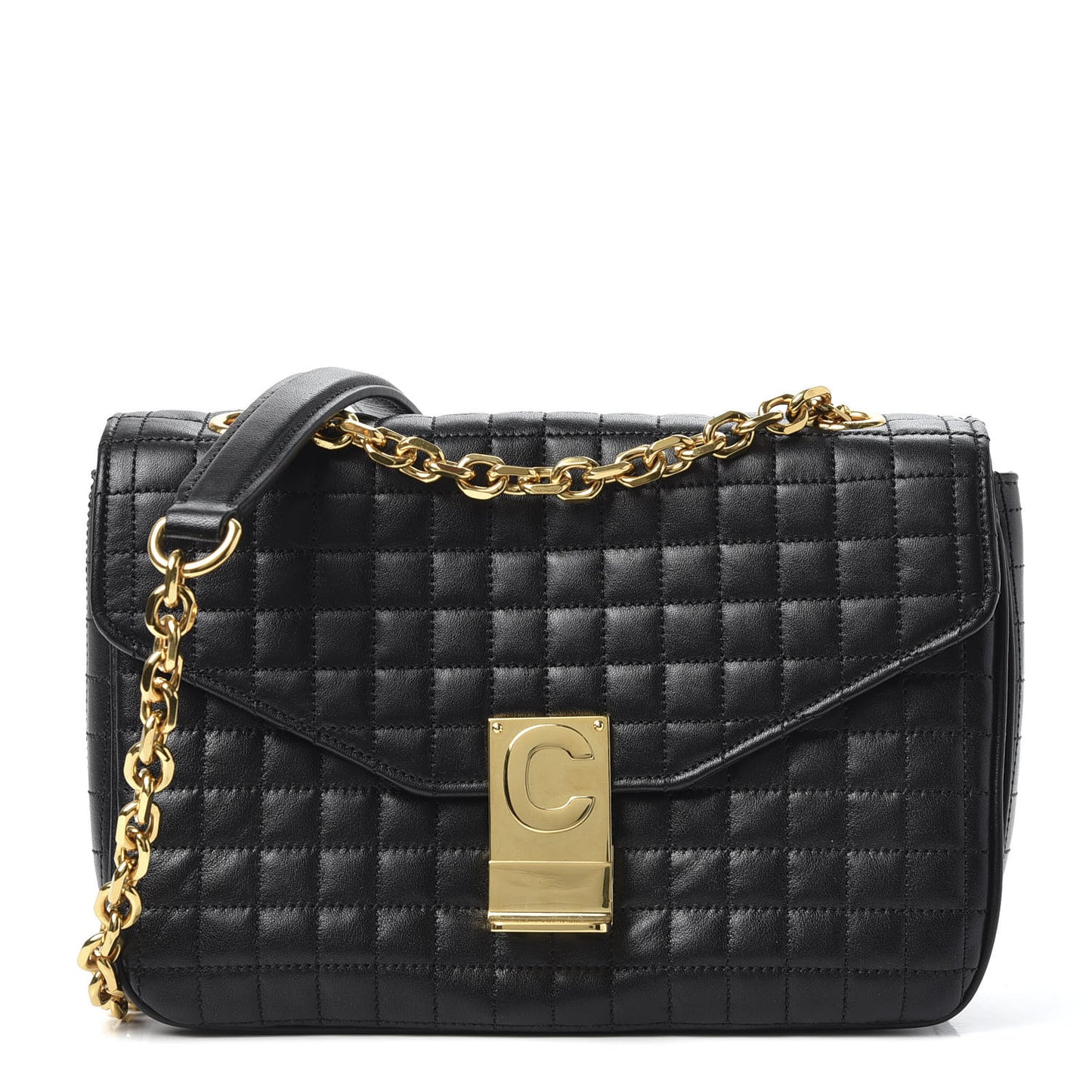 Calfskin Quilted Medium C Bag Black