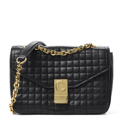 Celine Calfskin Quilted Medium C Bag Black 1 of 9
