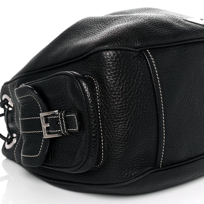 Prada Vitello Daino Drawstring Bucket Black 7 of 9