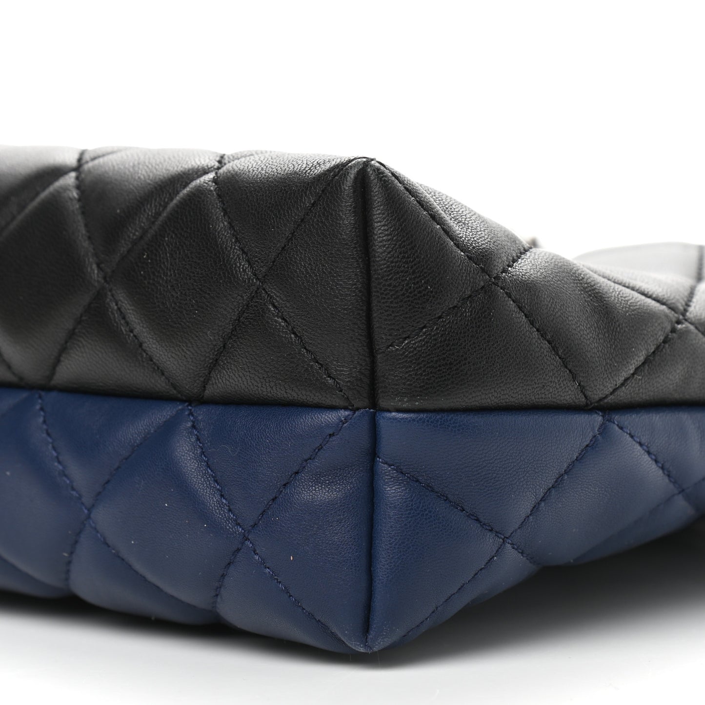 Lambskin Quilted Small Urban Delight Tote Black Blue