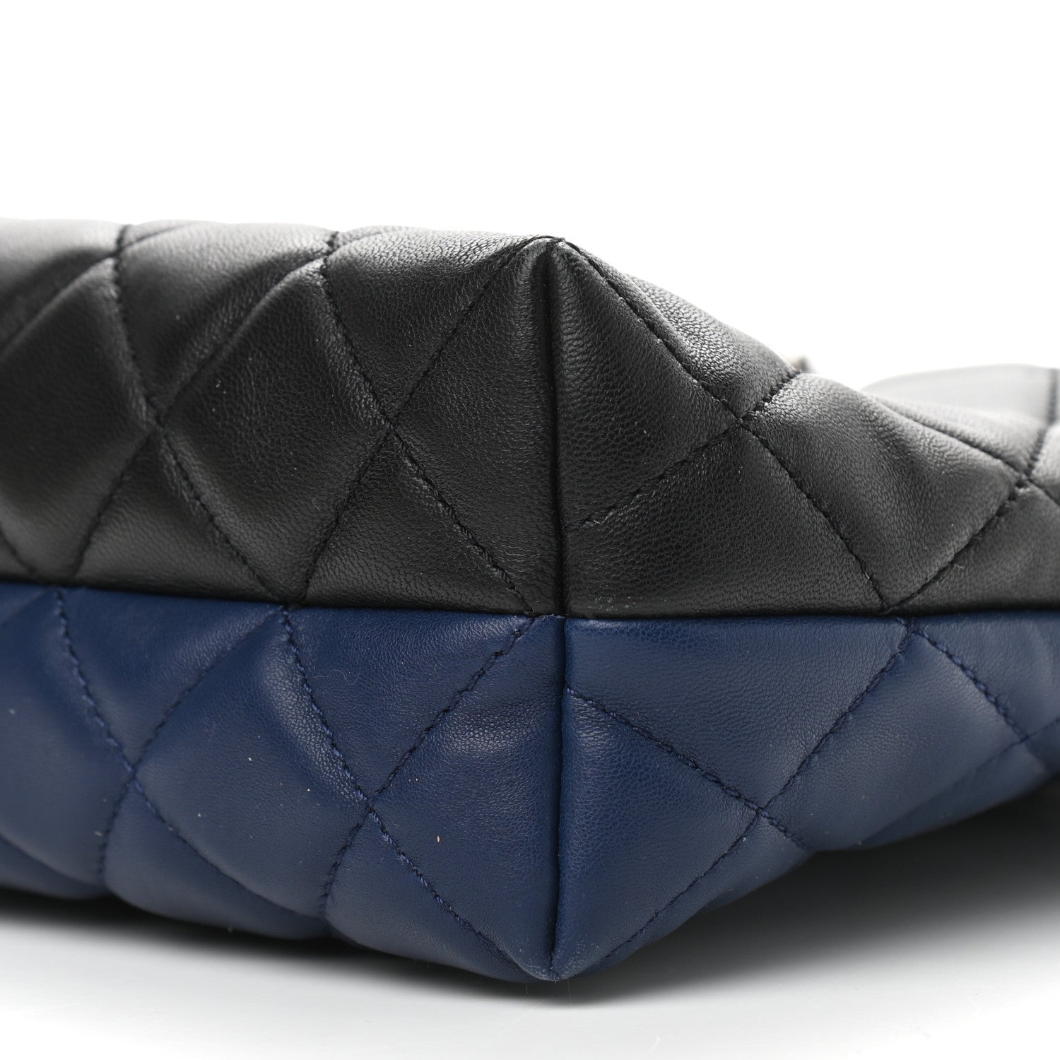 Chanel Lambskin Quilted Small Urban Delight Tote Black Blue 9 of 10