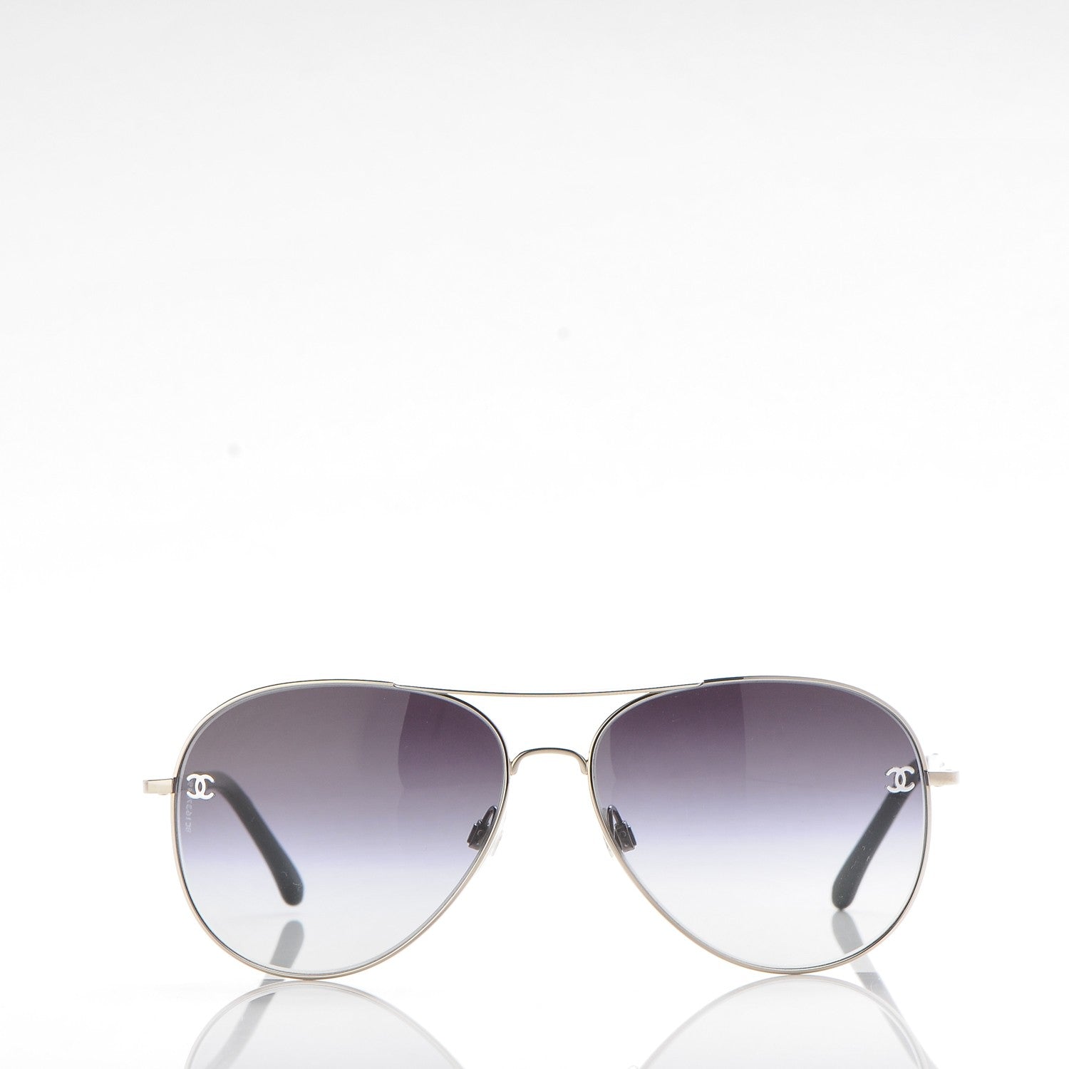 Chanel Aviator CC Sunglasses 4189-T-Q Silver 2 of 6