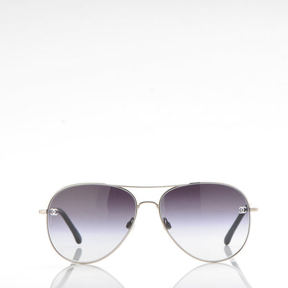 Chanel Aviator CC Sunglasses 4189-T-Q Silver 2 of 6