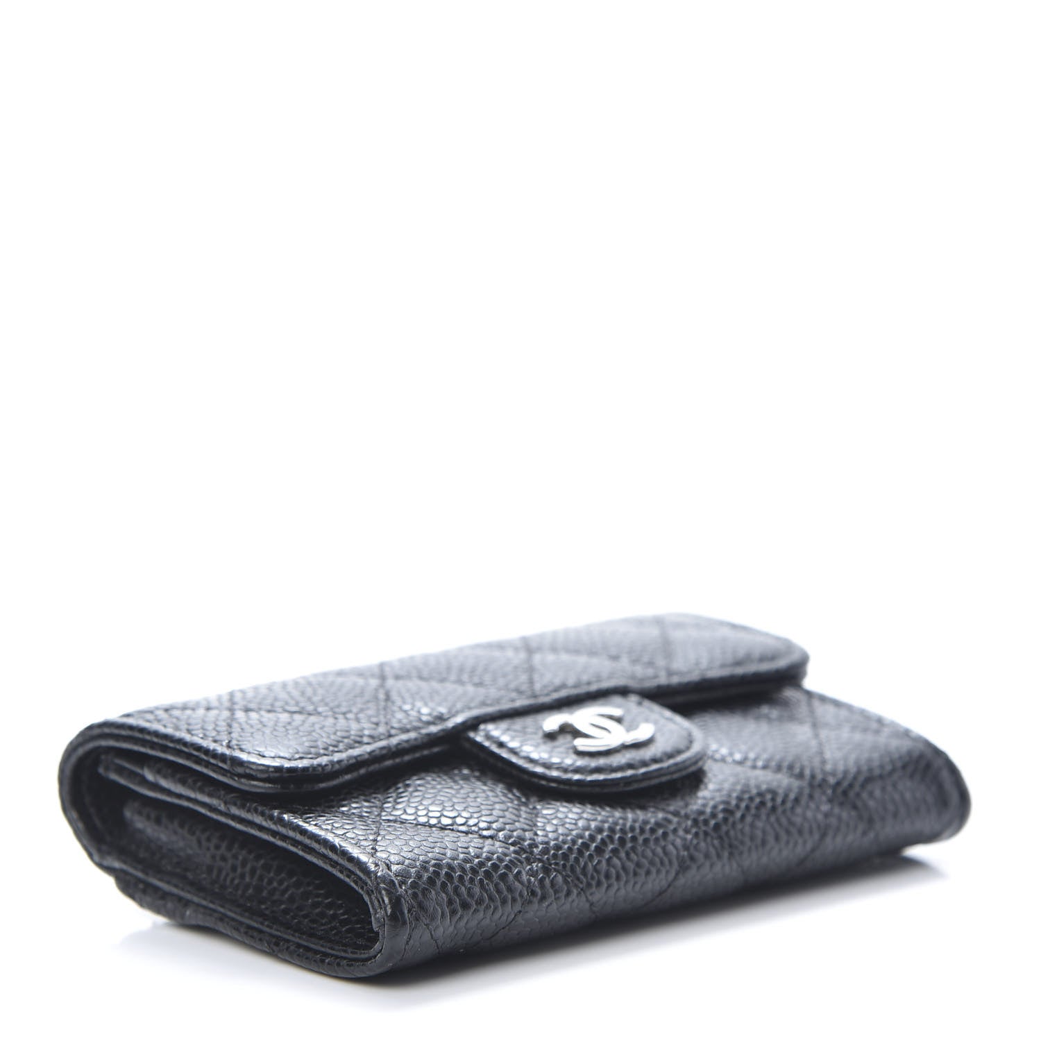 Chanel Caviar Quilted Flap Card Holder Wallet Black 4 of 9