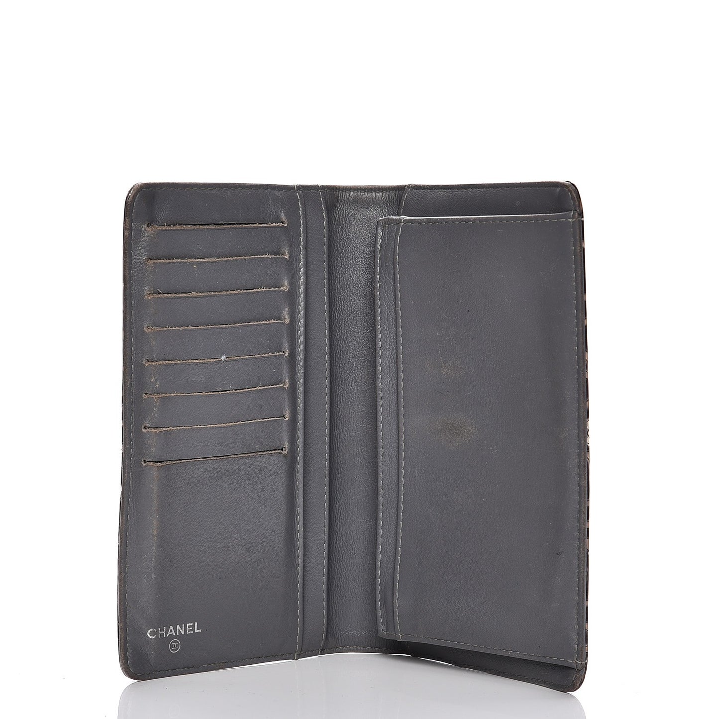Patent Camellia Large Yen Wallet Black
