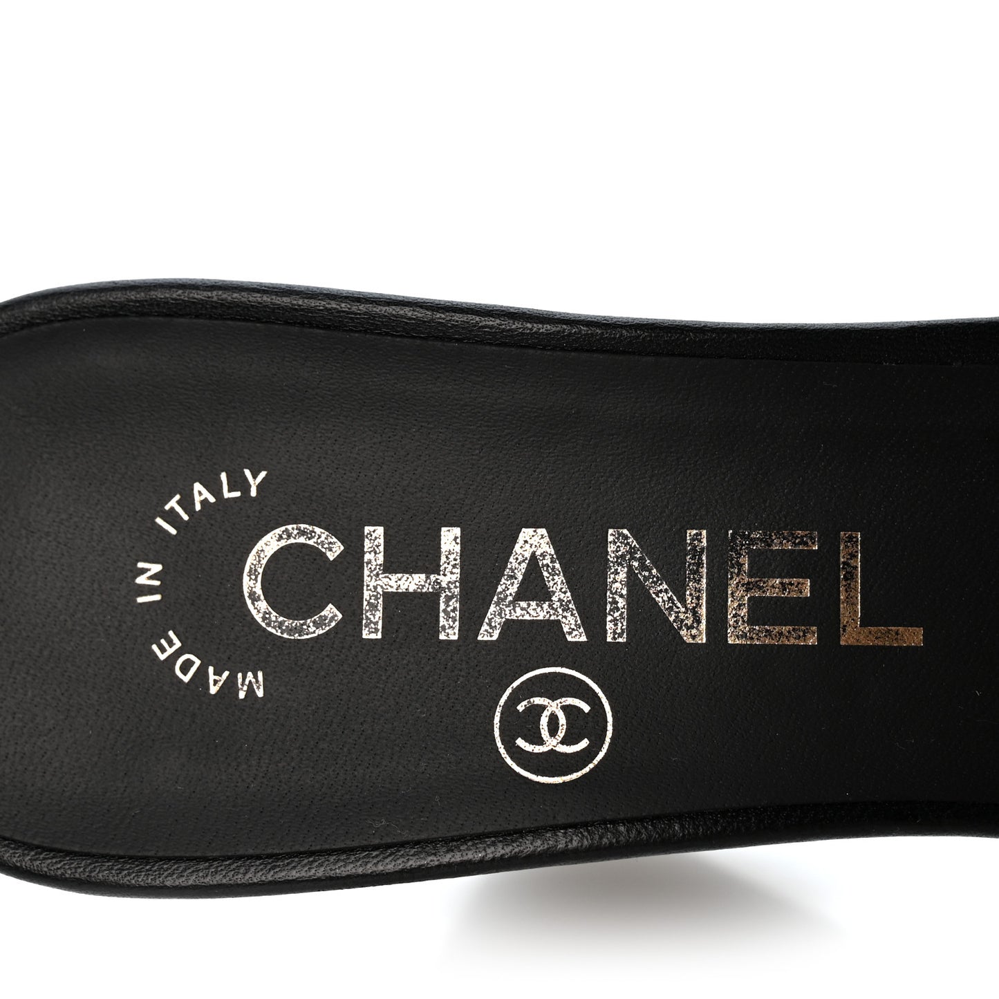 Lambskin CC Chain Mules 36.5 Black