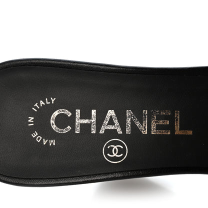 Chanel Lambskin CC Chain Mules 36.5 Black 8 of 9