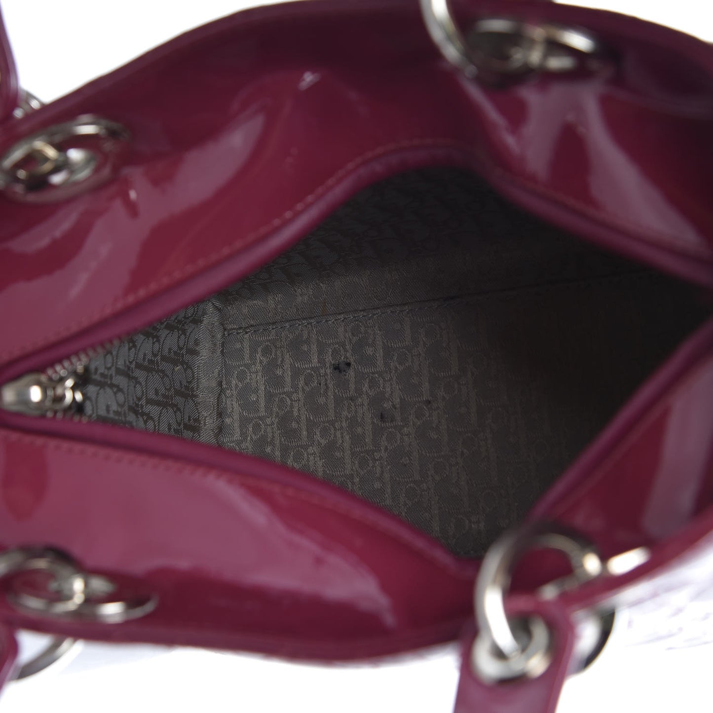 Patent Cannage Medium Lady Dior Dark Pink