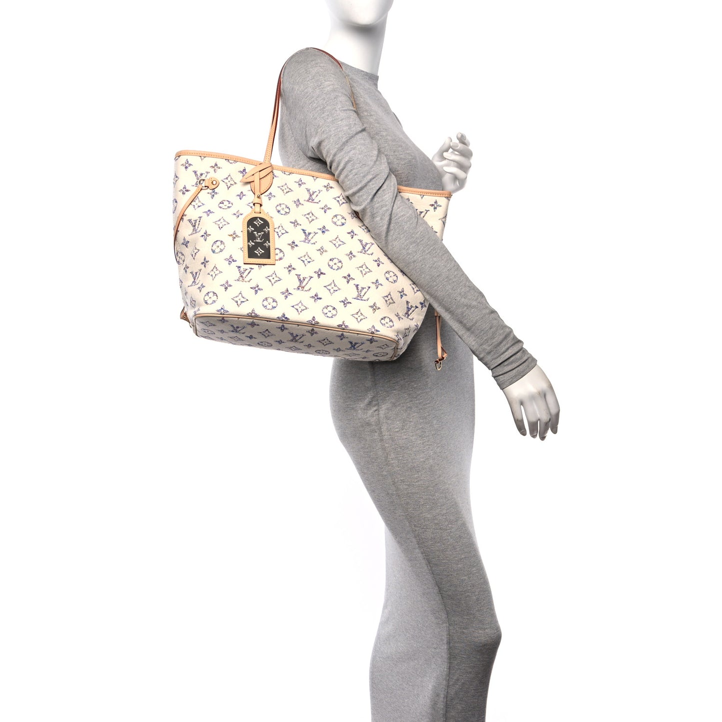 Monogram Jacquard Neverfull MM Multicolor Beige