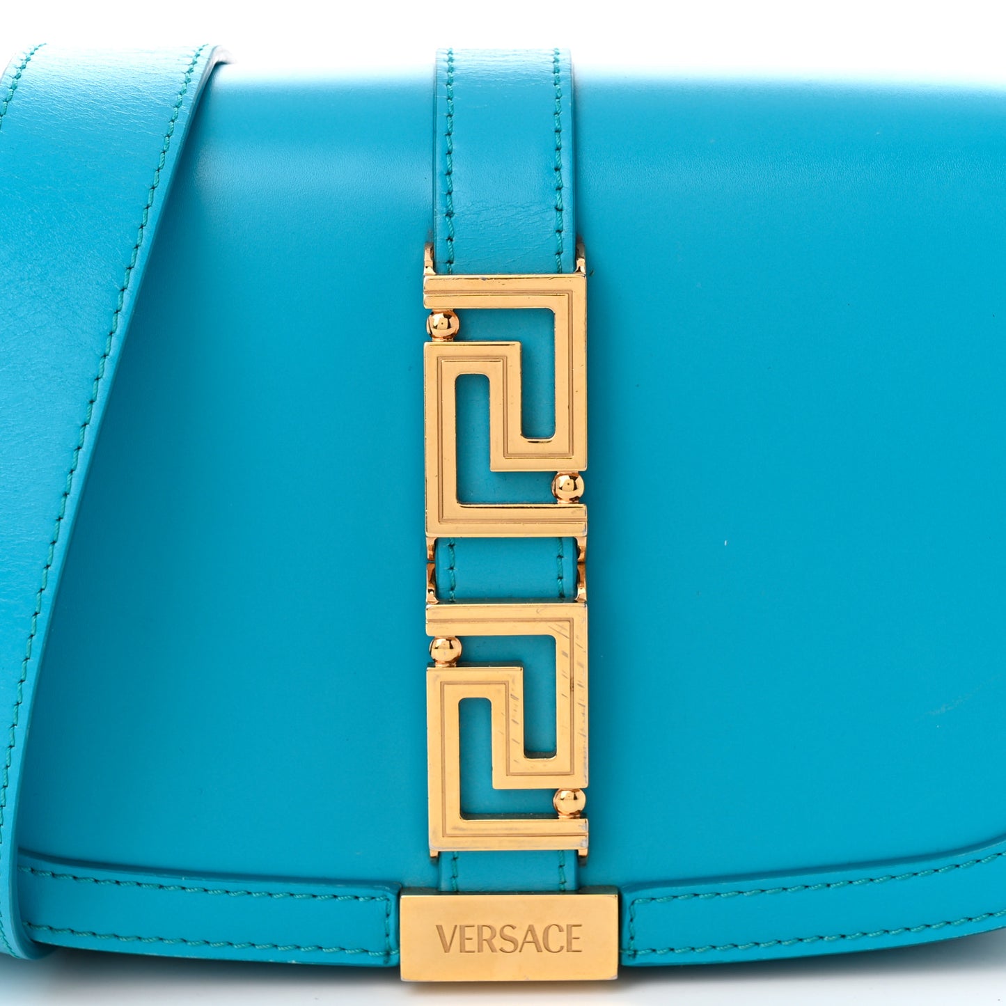 Calfskin Medium Greca Goddess Shoulder Bag Light Blue