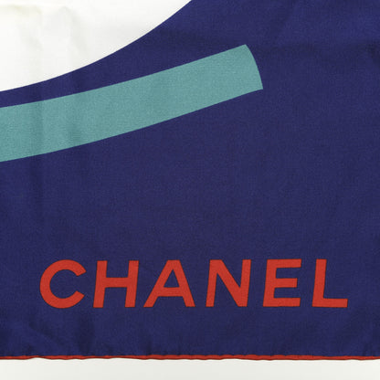 Chanel Silk CC Square Scarf Blue Multicolor 2 of 4