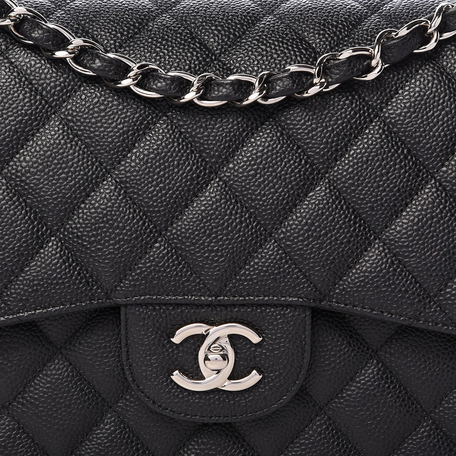 Chanel Caviar Quilted Jumbo Double Flap Black 11 of 12