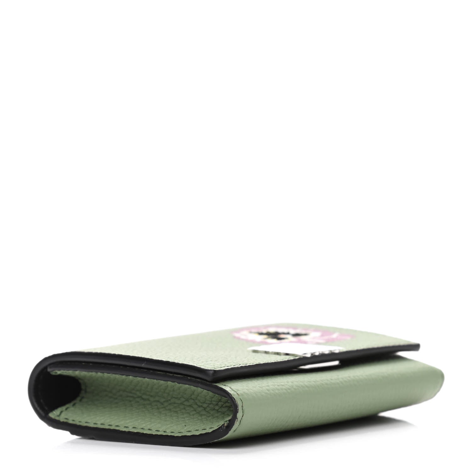 Loewe Pebble Grain Calfskin Pansies Print Coin Cardholder Rosemary 3 of 4