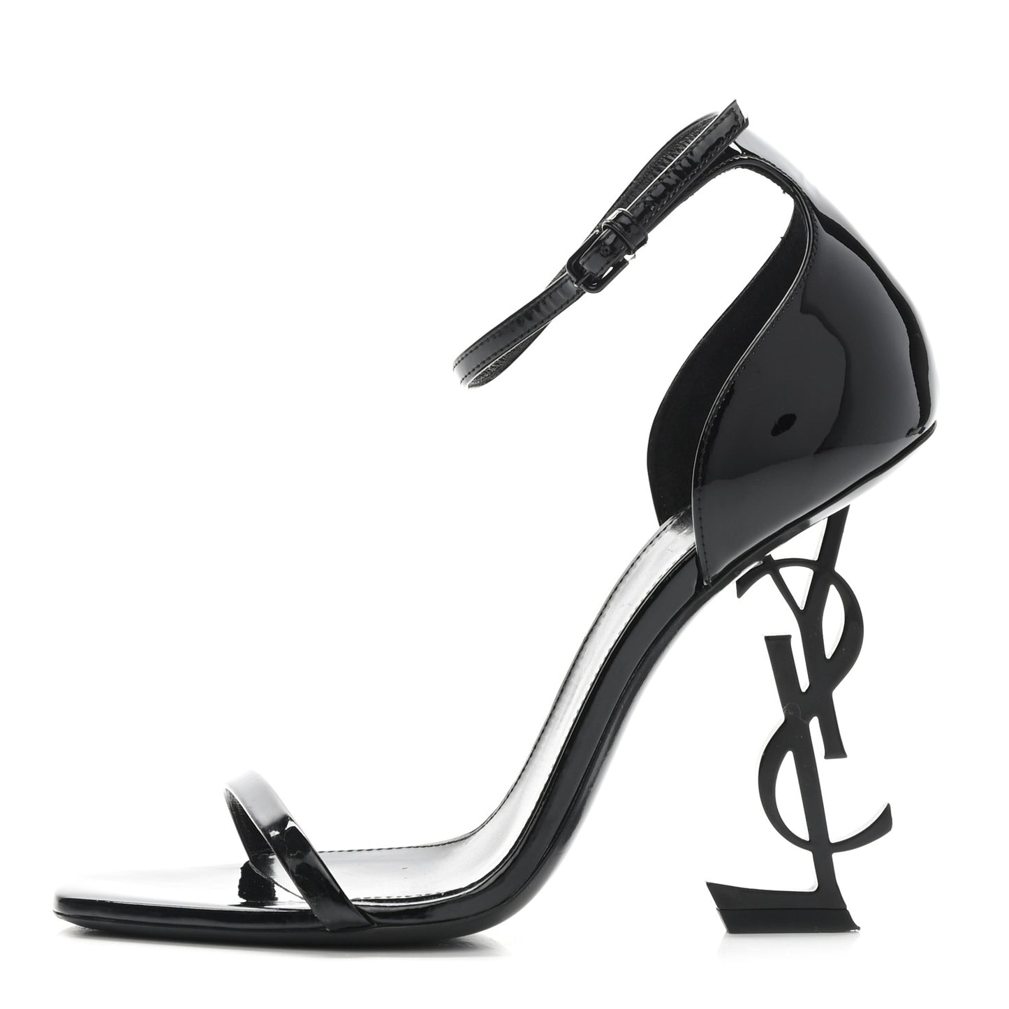 Patent Calfskin Opyum 110 Sandals 38 Black