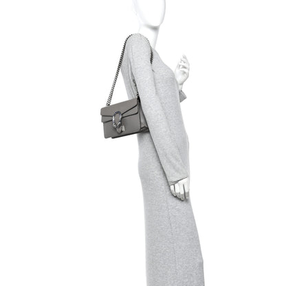 Gucci Dollar Calfskin Enamel Small Dionysus Shoulder Bag Dusty Grey Electric Blue 2 of 11