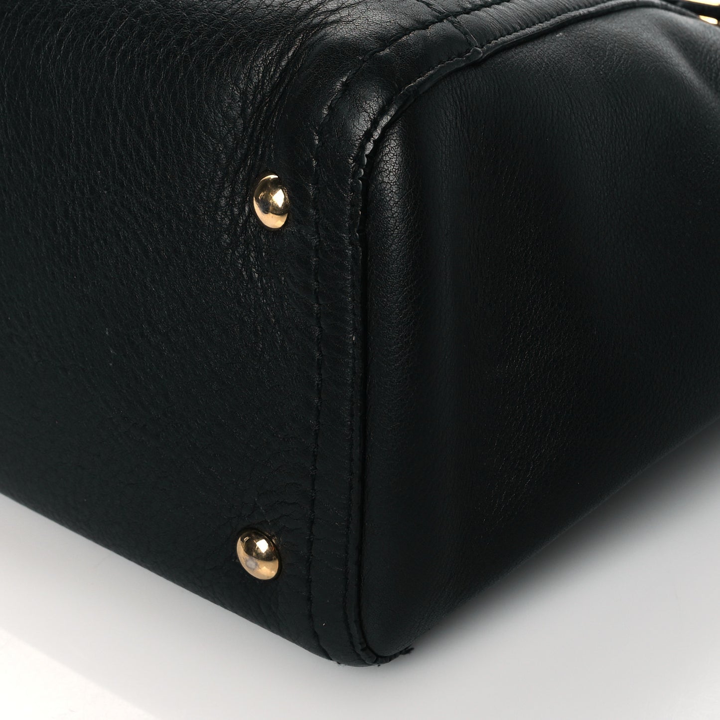 Calfskin Small Verve Double Zip Tote Black