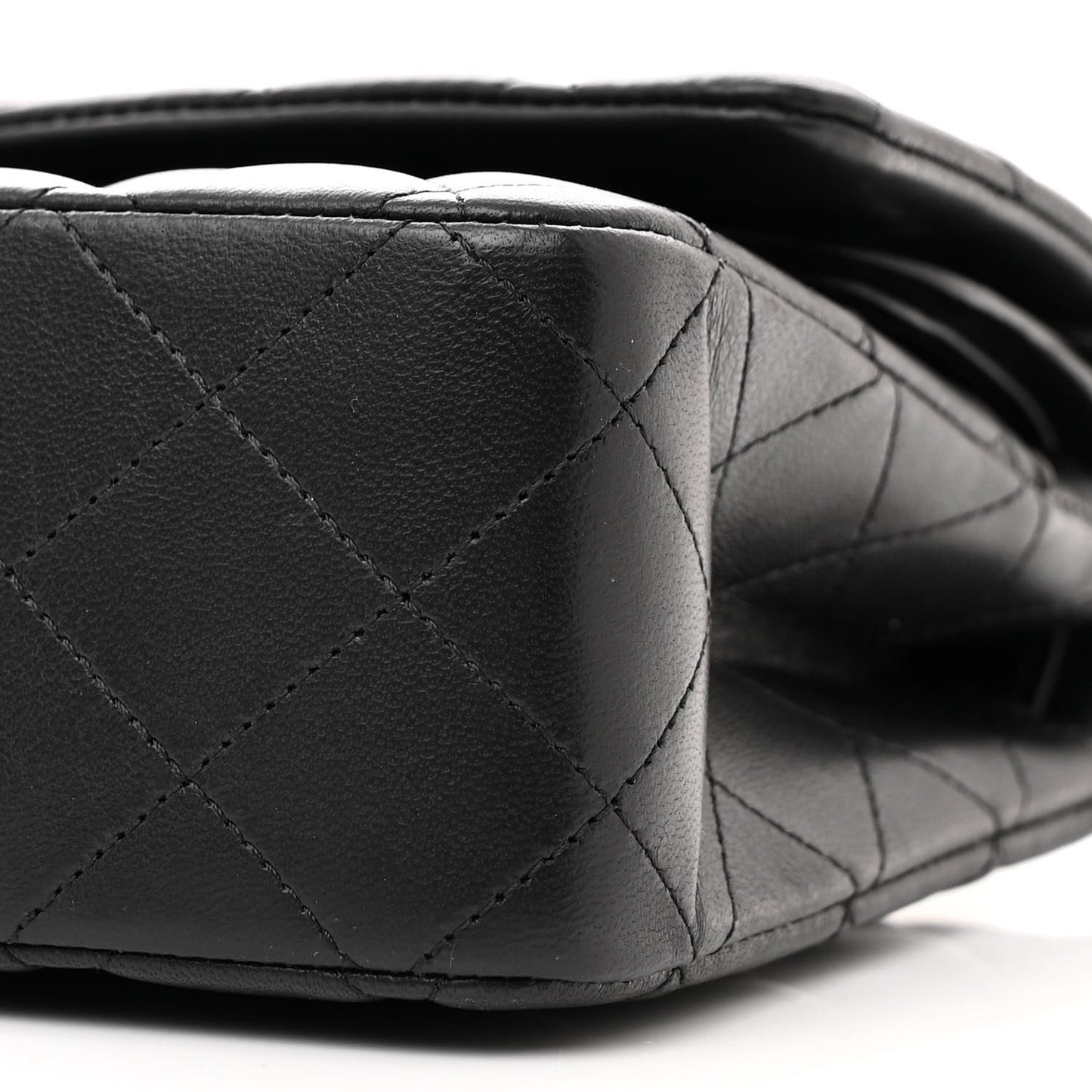 Lambskin Quilted Medium Double Flap So Black