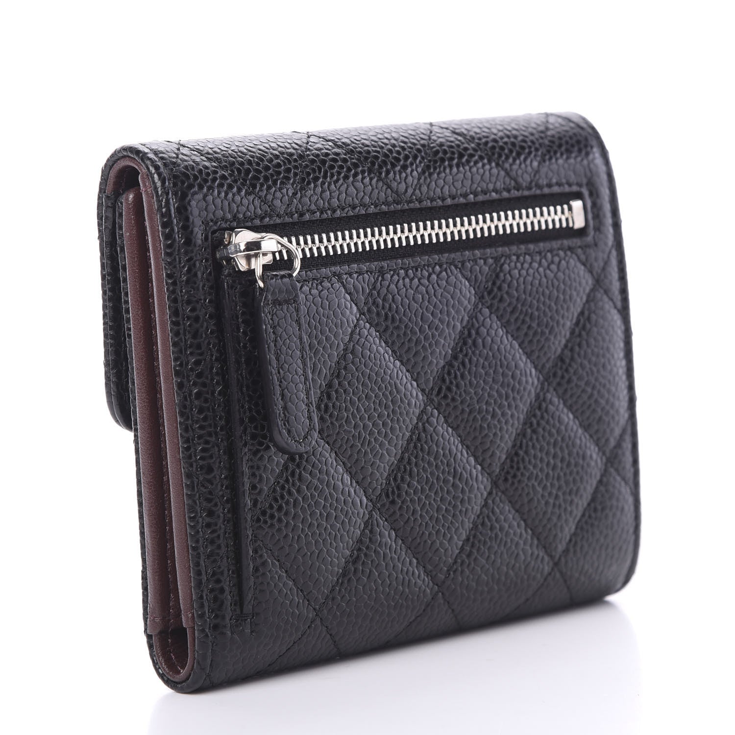 Chanel Caviar Quilted Compact Flap Wallet Black 2 of 8