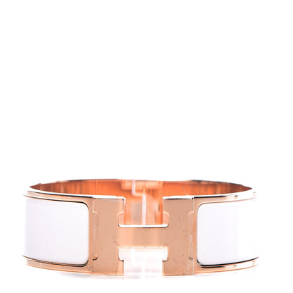 Hermes Enamel Wide Clic Clac H Bracelet GM White 1 of 6