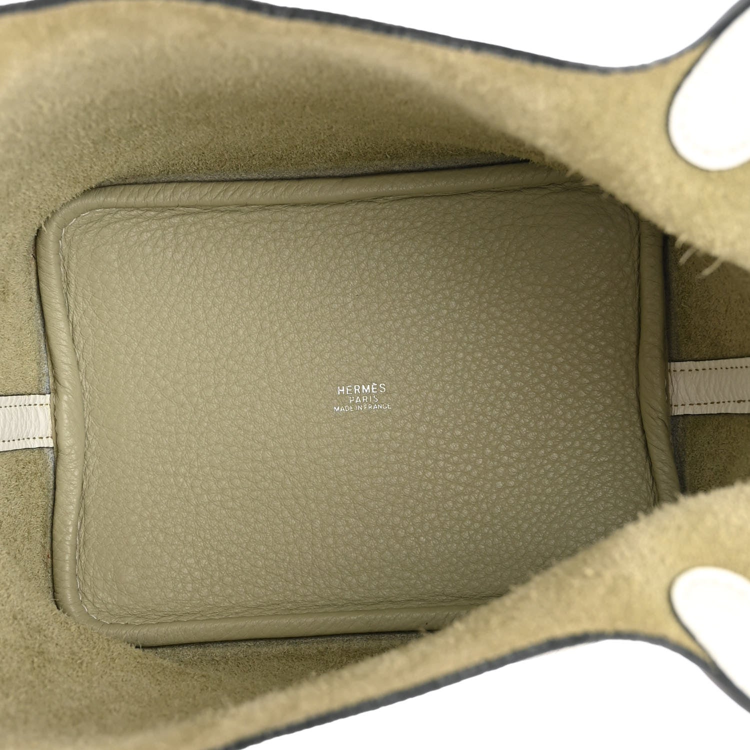 Hermes Taurillon Clemence Bi-Color Picotin 18 PM Sauge Craie 5 of 11