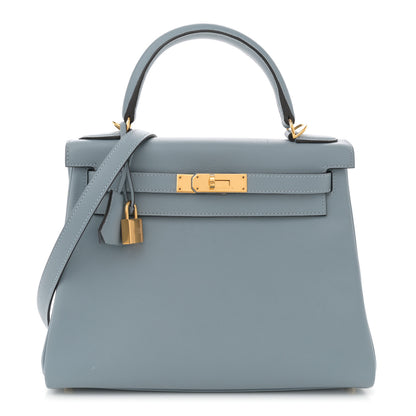 Hermes Evercolor Kelly Retourne 28 Bleu Lin 1 of 12