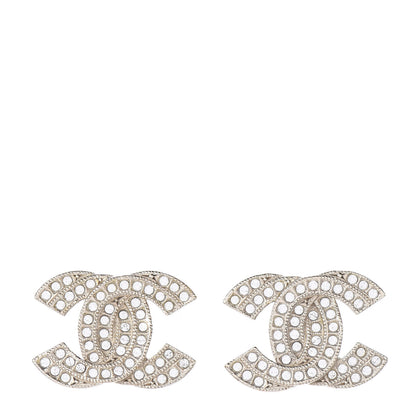 Chanel Crystal CC Earrings Light Gold 2 of 7