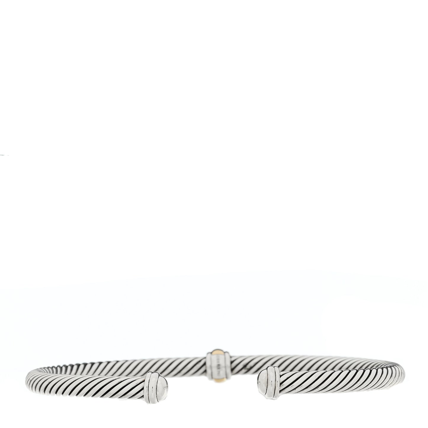 Sterling Silver 18K Yellow Gold 4mm Station Cable Bracelet