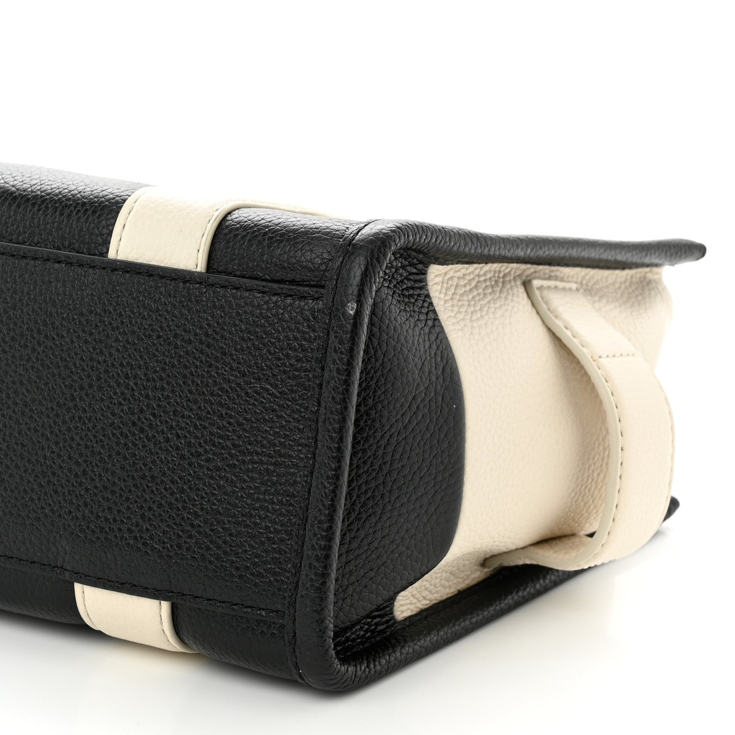 Grained Calfskin Colorblock Mini The Tote Bag Ivory Multi