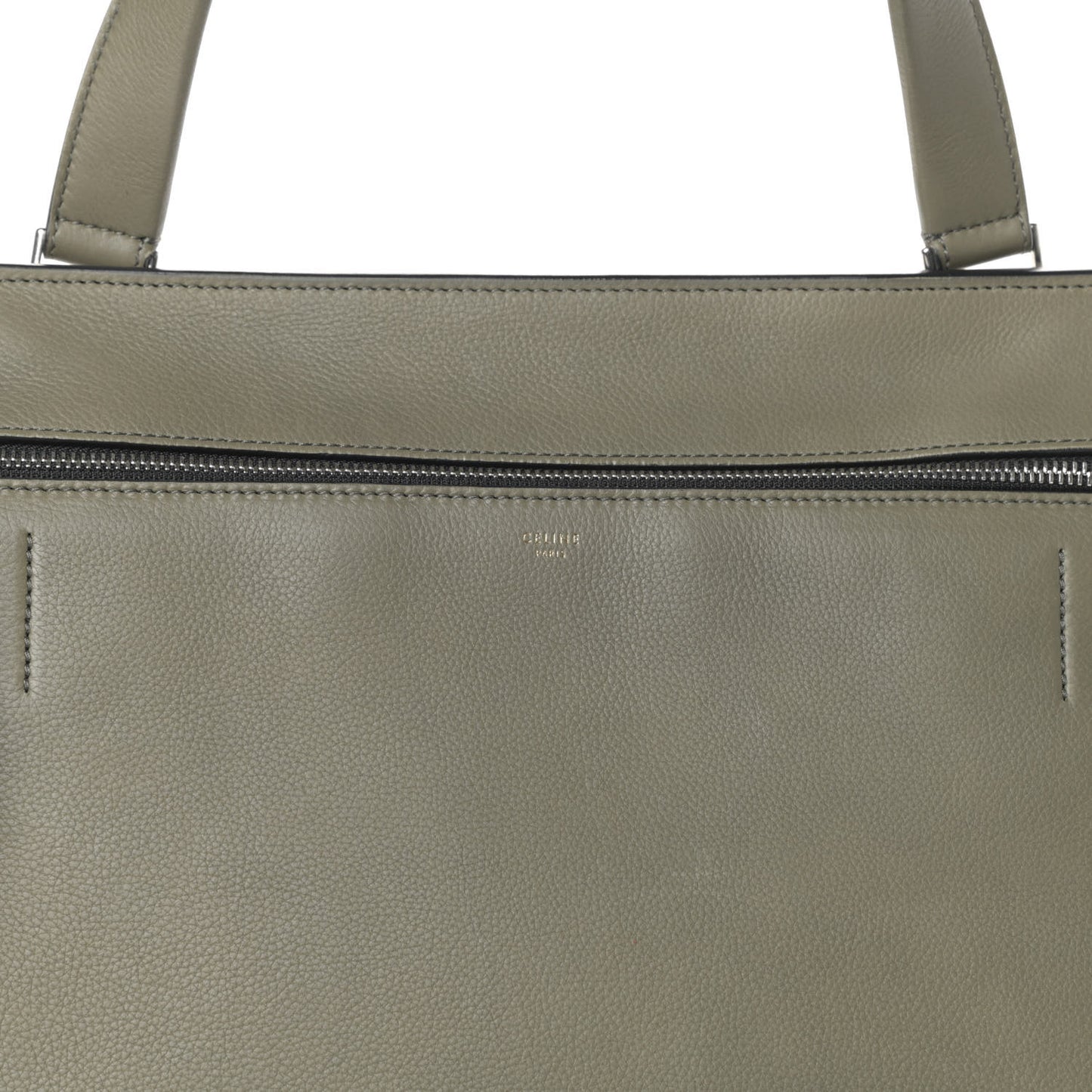 Calfskin Medium Edge Shoulder Bag Khaki