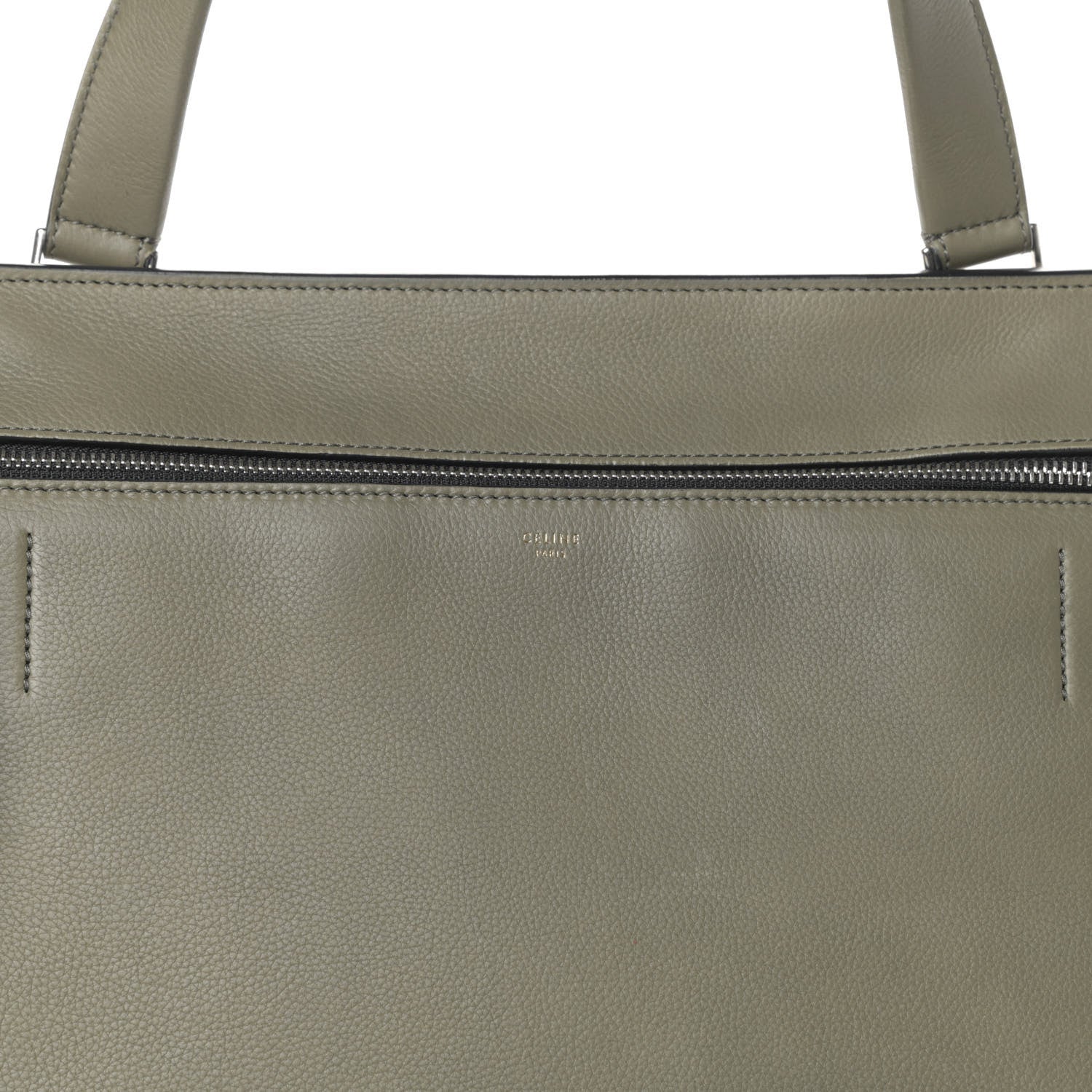 Celine Calfskin Medium Edge Shoulder Bag Khaki 7 of 9