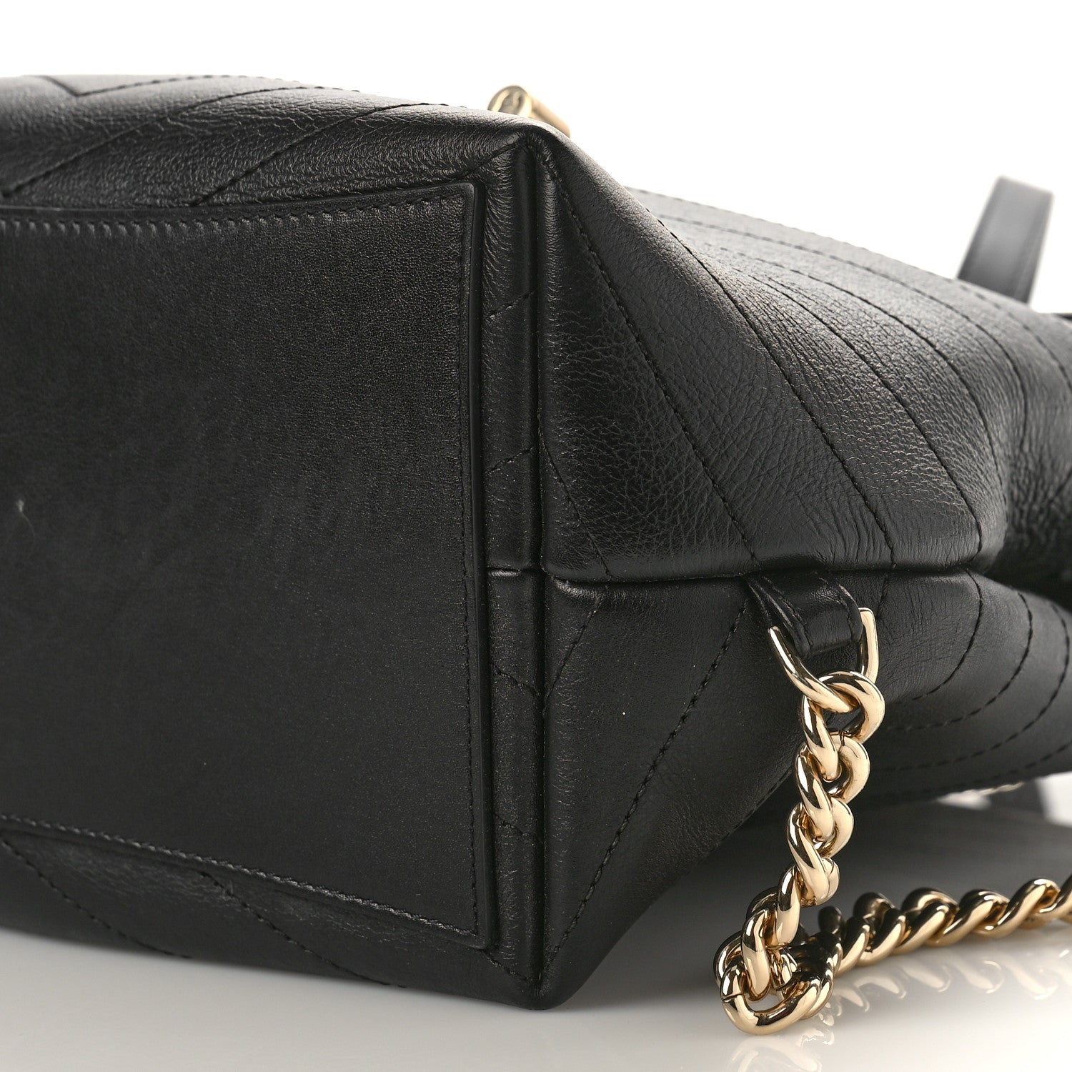 Chanel Grained Calfskin Chevron Stitched Backpack Black 9 of 9