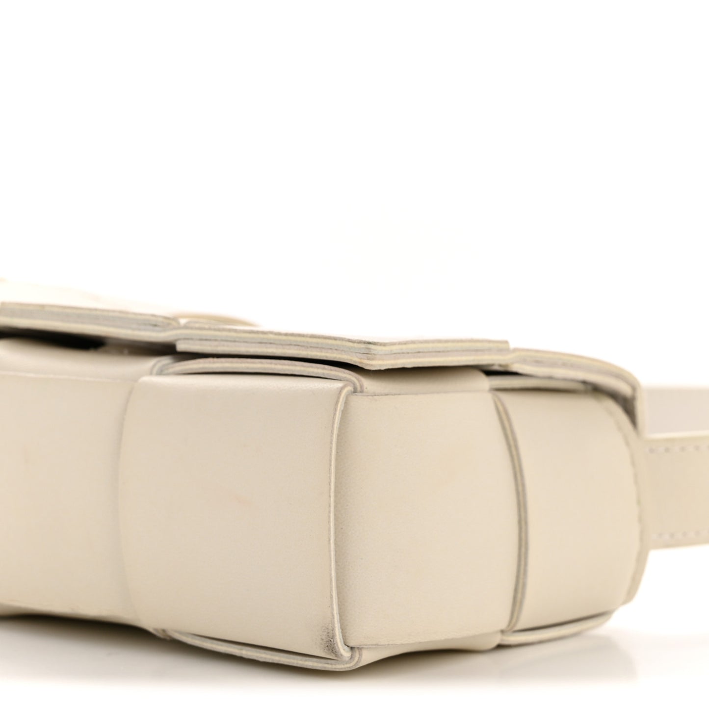 Lambskin Maxi Intrecciato Extra Mini Cassette Crossbody Bag White